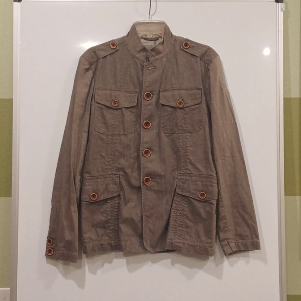 Spiewak & Sons Small Brown Linen Utility, Army, Safari Jacket
